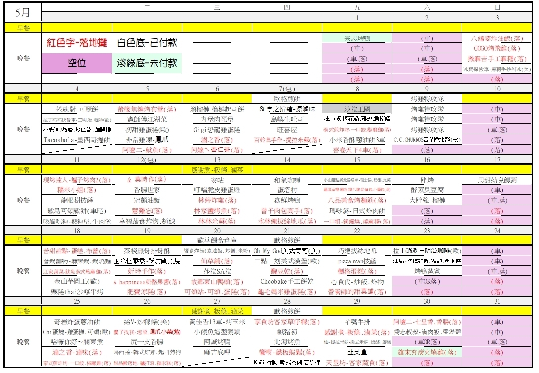 咕咕團隊蘆洲咕咕 2026 年 5 月駐點班表